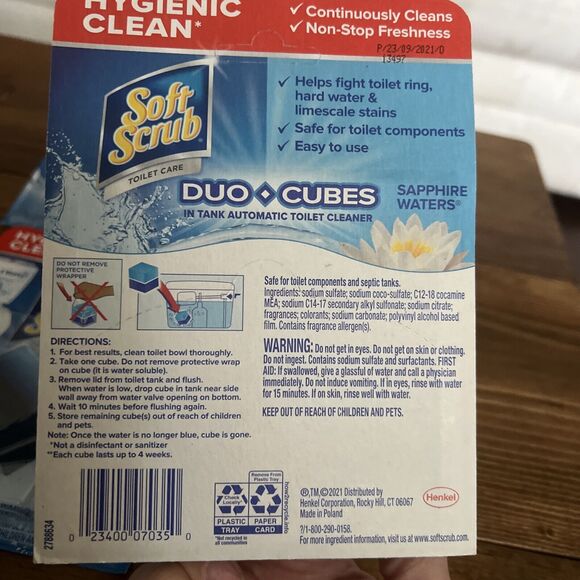 (4) SOFT SCRUB Sapphire Waters (Duo*Cubes) Lasts Up To 4 Weeks New & Sealed - Picture 5 of 6